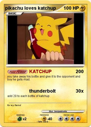 Pokemon pikachu loves katchup