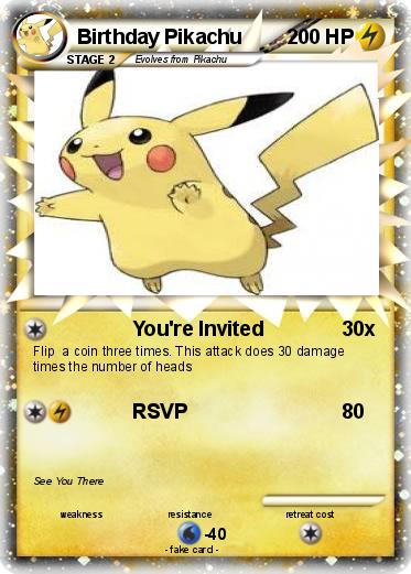 Pokemon Birthday Pikachu