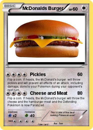 Pokemon McDonalds Burger