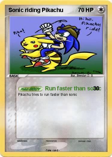Pokemon Sonic riding Pikachu