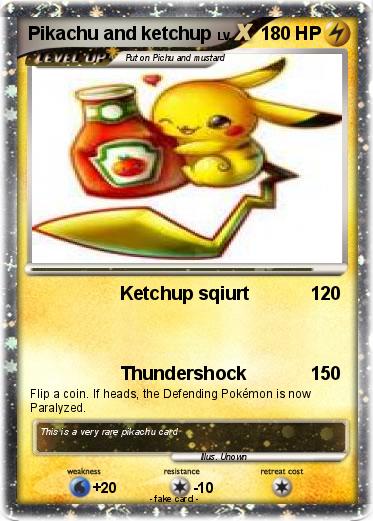 Pokemon Pikachu and ketchup