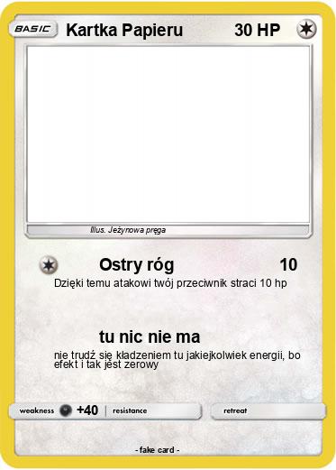 Pokemon Kartka Papieru