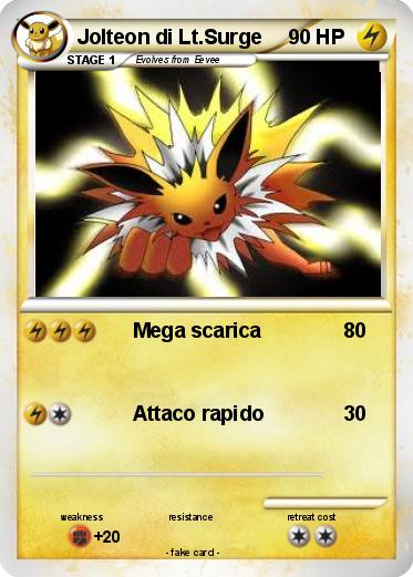 Pokemon Jolteon di Lt.Surge