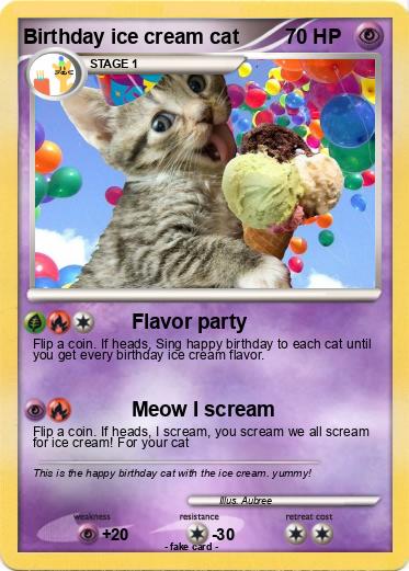 Pokemon Birthday ice cream cat