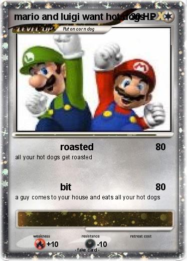 Pokemon mario and luigi want hot dogs