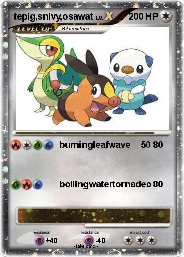 Pokemon tepig,snivy,osawat