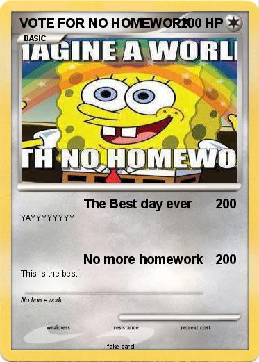 Pokemon VOTE FOR NO HOMEWORK