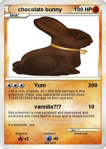 Pokemon chocolate bunny