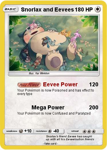 Pokemon Snorlax and Eevees