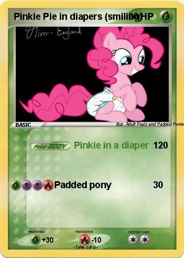 Pokemon Pinkie Pie in diapers (smiling)