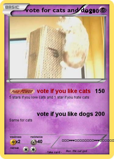 Pokemon vote for cats and dogs