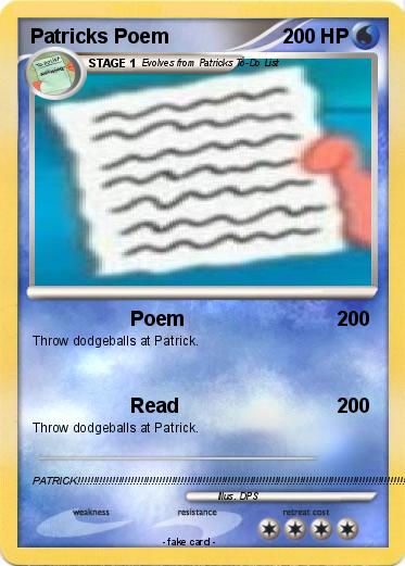 Pokemon Patricks Poem