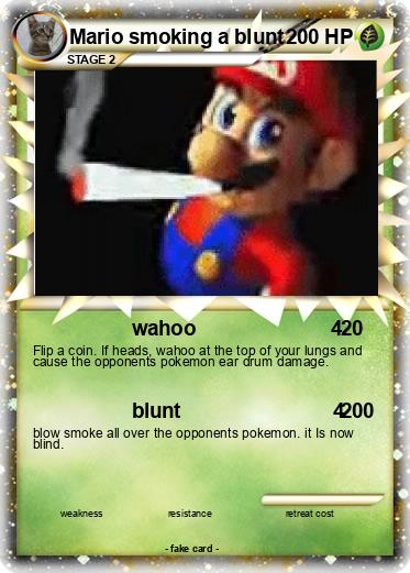 Pokemon Mario smoking a blunt