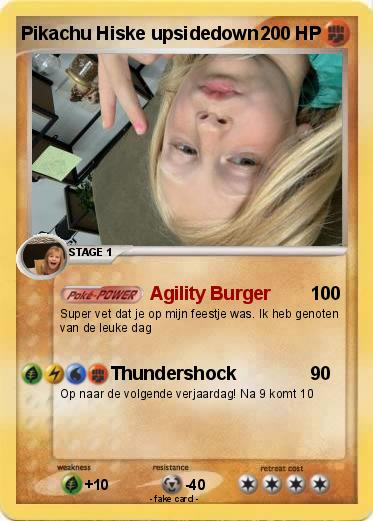 Pokemon Pikachu Hiske upsidedown