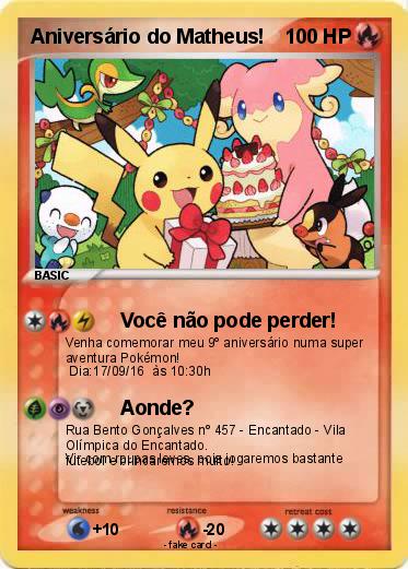 Pokemon Aniversário do Matheus!