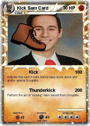 Pokemon Kick Sam Card