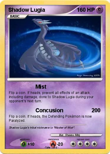 Pokemon Shadow Lugia