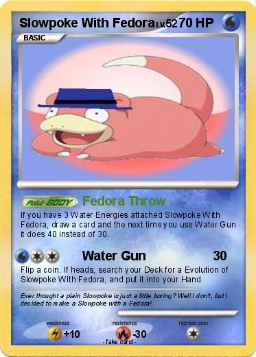 Pokemon Slowpoke With Fedora