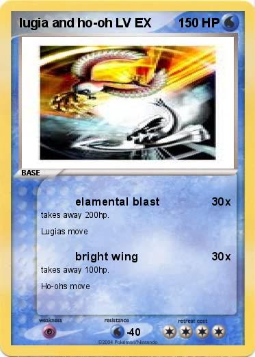 Pokemon lugia and ho-oh LV EX