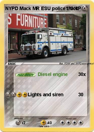 Pokemon NYPD Mack MR ESU police truck