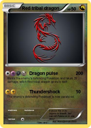 Pokemon Red tribal dragon