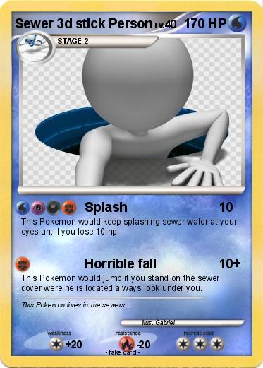 Pokemon Sewer 3d stick Person