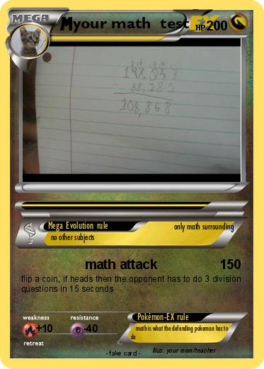 Pokemon your math  test