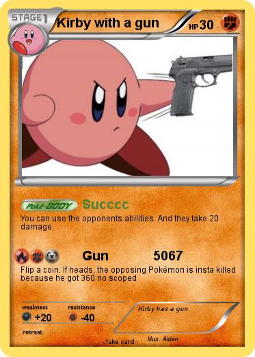 Pokemon Kirby with a gun