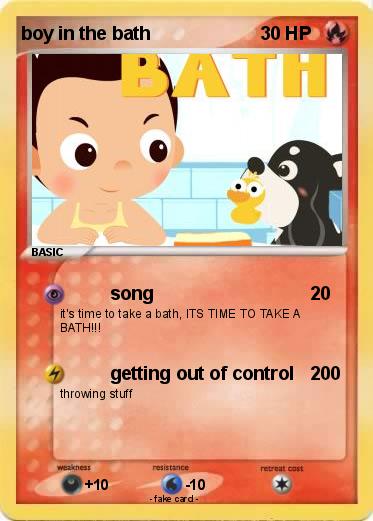 Pokemon boy in the bath