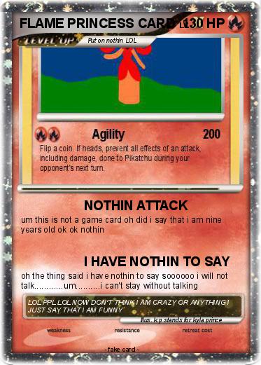 Pokemon FLAME PRINCESS CARD