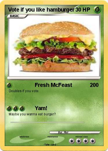 Pokemon Vote if you like hamburger
