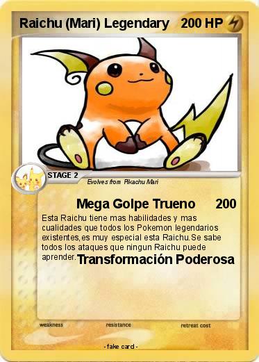 Pokemon Raichu (Mari) Legendary