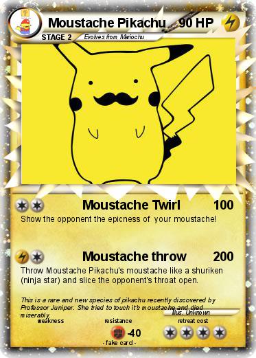 Pokemon Moustache Pikachu