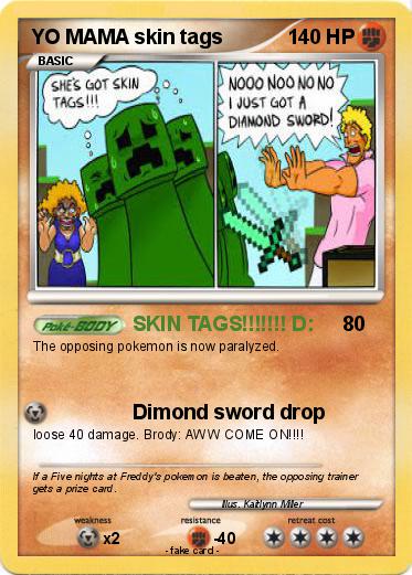 Pokemon YO MAMA skin tags