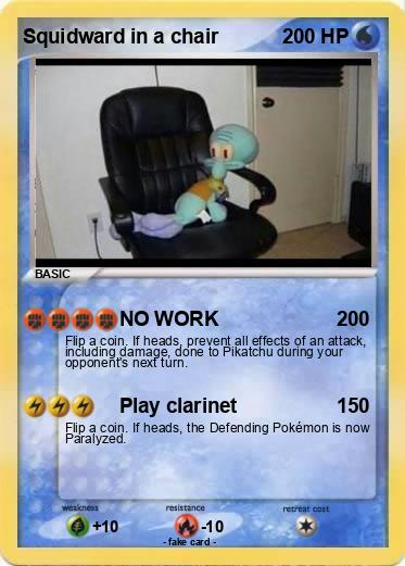 Pokemon Squidward in a chair