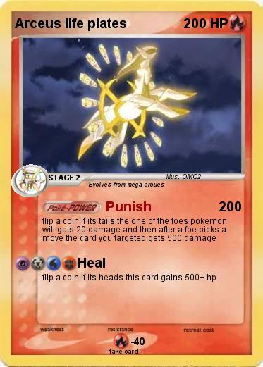 Pokemon Arceus life plates