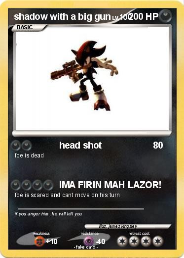 Pokemon shadow with a big gun