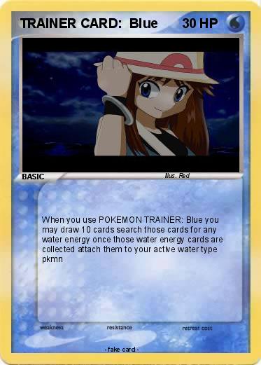 Pokemon TRAINER CARD:  Blue