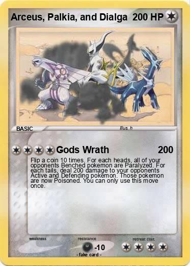 Pokemon Arceus, Palkia, and Dialga