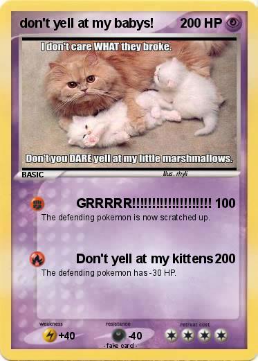Pokemon don't yell at my babys!