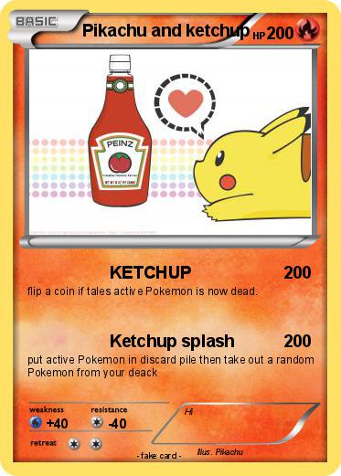 Pokemon Pikachu and ketchup