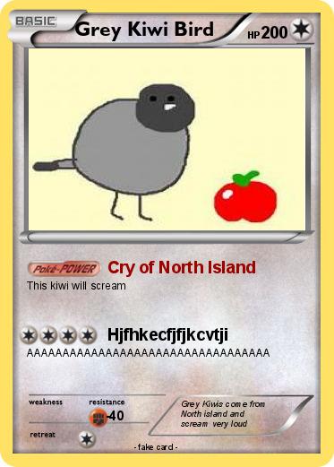 Pokemon Grey Kiwi Bird