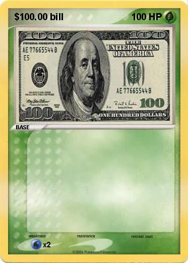 Pokemon $100.00 bill