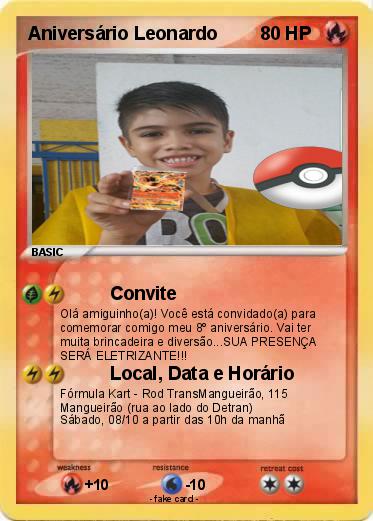Pokemon Aniversário Leonardo