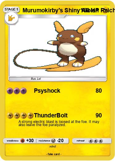 Pokemon Murumokirby's Shiny Alolan Raichu