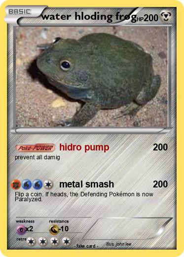 Pokemon water hloding frog