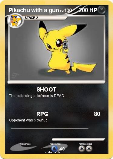 Pokemon Pikachu with a gun