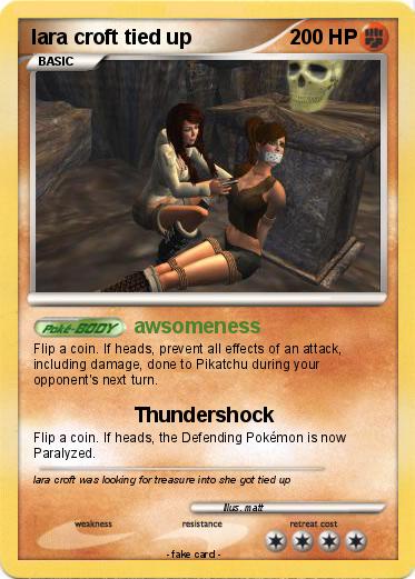 Pokemon lara croft tied up