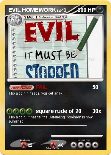 Pokemon EVIL HOMEWORK