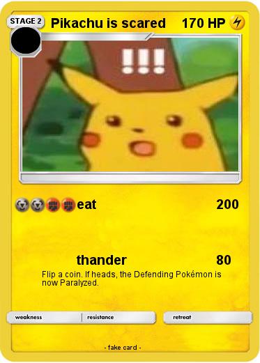 Pokemon Pikachu is scared